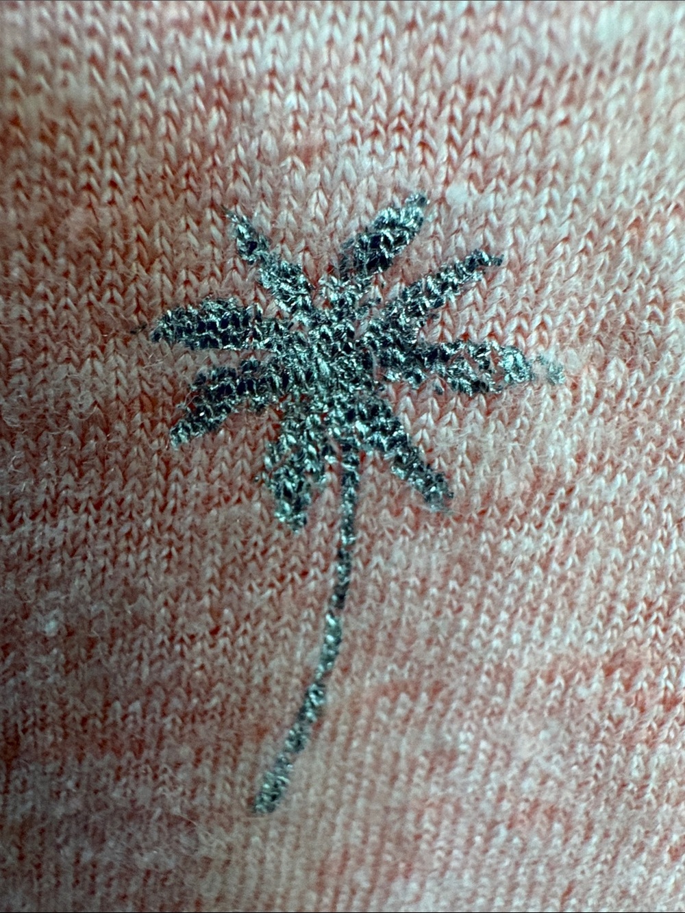 Tommy Bahama Coral Short Sleeve Tee with Silver Palm Trees 100% linen - Picture 9 of 9